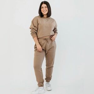 Sunday Club Taupe Track Joggers and crew